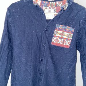 Men’s long sleeve speckled button down